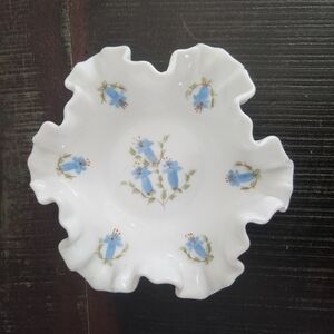 Fenton White‎ and Blue Floral Serveware Plate